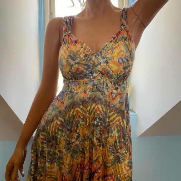 AMERICAN RAG SUNDRESS W/ HANDKERCHIEF HEM PASTELS SIZE L Spring / Summer Wow! - Picture 2 of 12